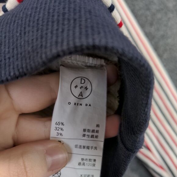 Orenda Women's Pullover Crop Sweater White Red Striped Small Crew Neck - Picture 10 of 13